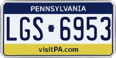 PA license plate LGS6953