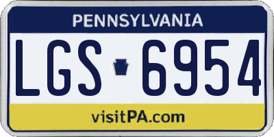PA license plate LGS6954
