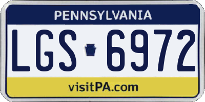 PA license plate LGS6972