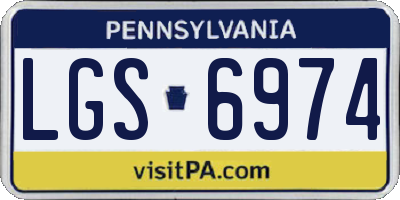 PA license plate LGS6974
