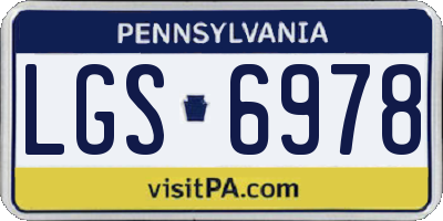 PA license plate LGS6978