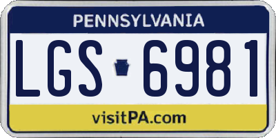 PA license plate LGS6981