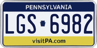 PA license plate LGS6982