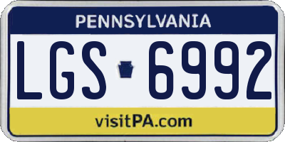 PA license plate LGS6992