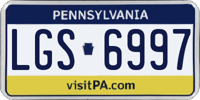 PA license plate LGS6997