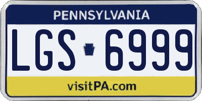 PA license plate LGS6999