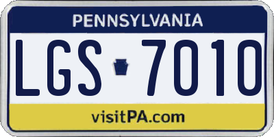 PA license plate LGS7010