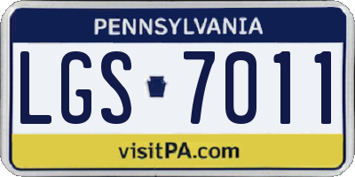 PA license plate LGS7011