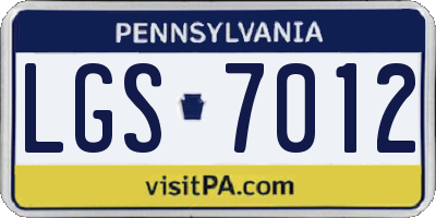 PA license plate LGS7012