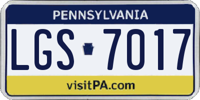 PA license plate LGS7017