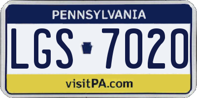PA license plate LGS7020