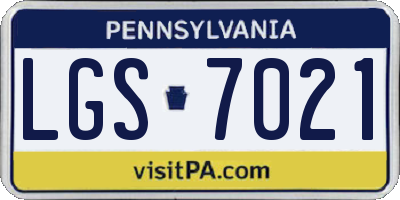 PA license plate LGS7021