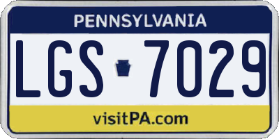 PA license plate LGS7029