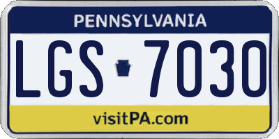 PA license plate LGS7030