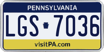 PA license plate LGS7036