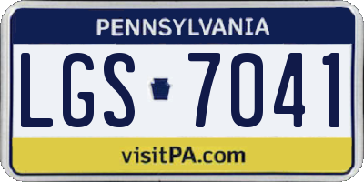 PA license plate LGS7041