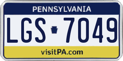 PA license plate LGS7049