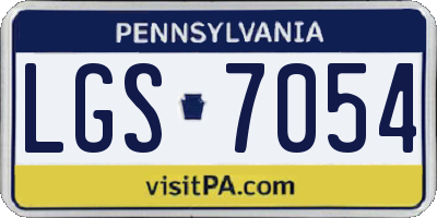PA license plate LGS7054