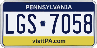 PA license plate LGS7058