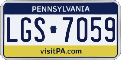 PA license plate LGS7059