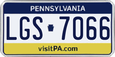PA license plate LGS7066