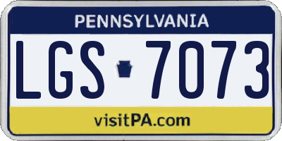 PA license plate LGS7073