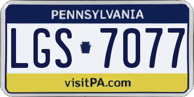 PA license plate LGS7077