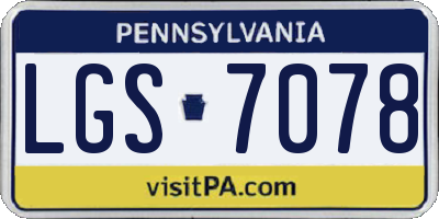 PA license plate LGS7078