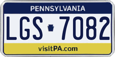 PA license plate LGS7082