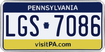 PA license plate LGS7086