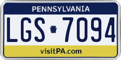 PA license plate LGS7094