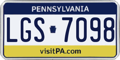PA license plate LGS7098