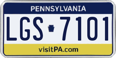 PA license plate LGS7101
