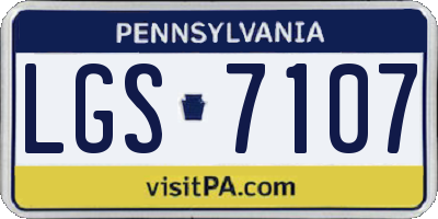 PA license plate LGS7107