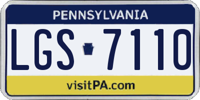 PA license plate LGS7110