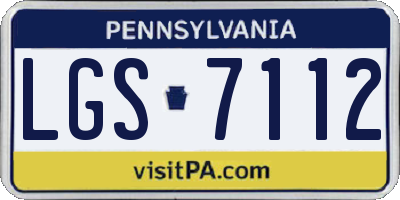 PA license plate LGS7112