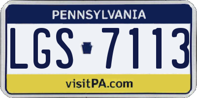 PA license plate LGS7113
