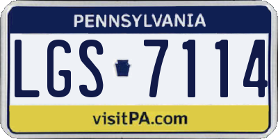 PA license plate LGS7114