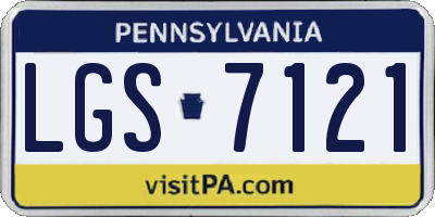 PA license plate LGS7121
