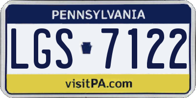 PA license plate LGS7122