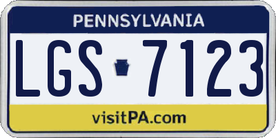 PA license plate LGS7123