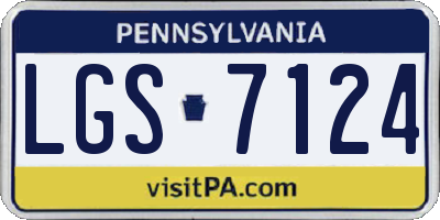 PA license plate LGS7124