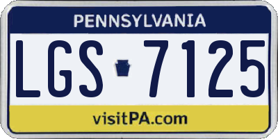 PA license plate LGS7125
