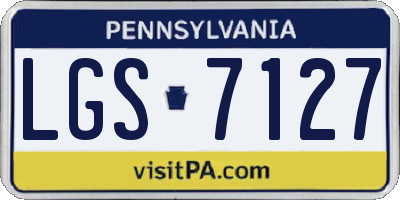 PA license plate LGS7127