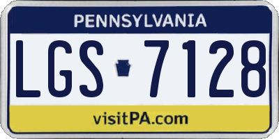 PA license plate LGS7128