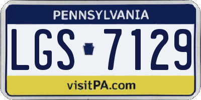 PA license plate LGS7129