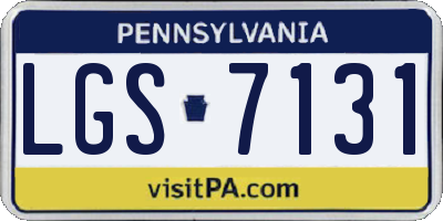 PA license plate LGS7131