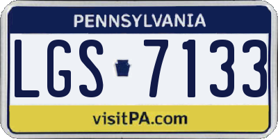 PA license plate LGS7133