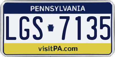 PA license plate LGS7135