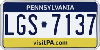 PA license plate LGS7137